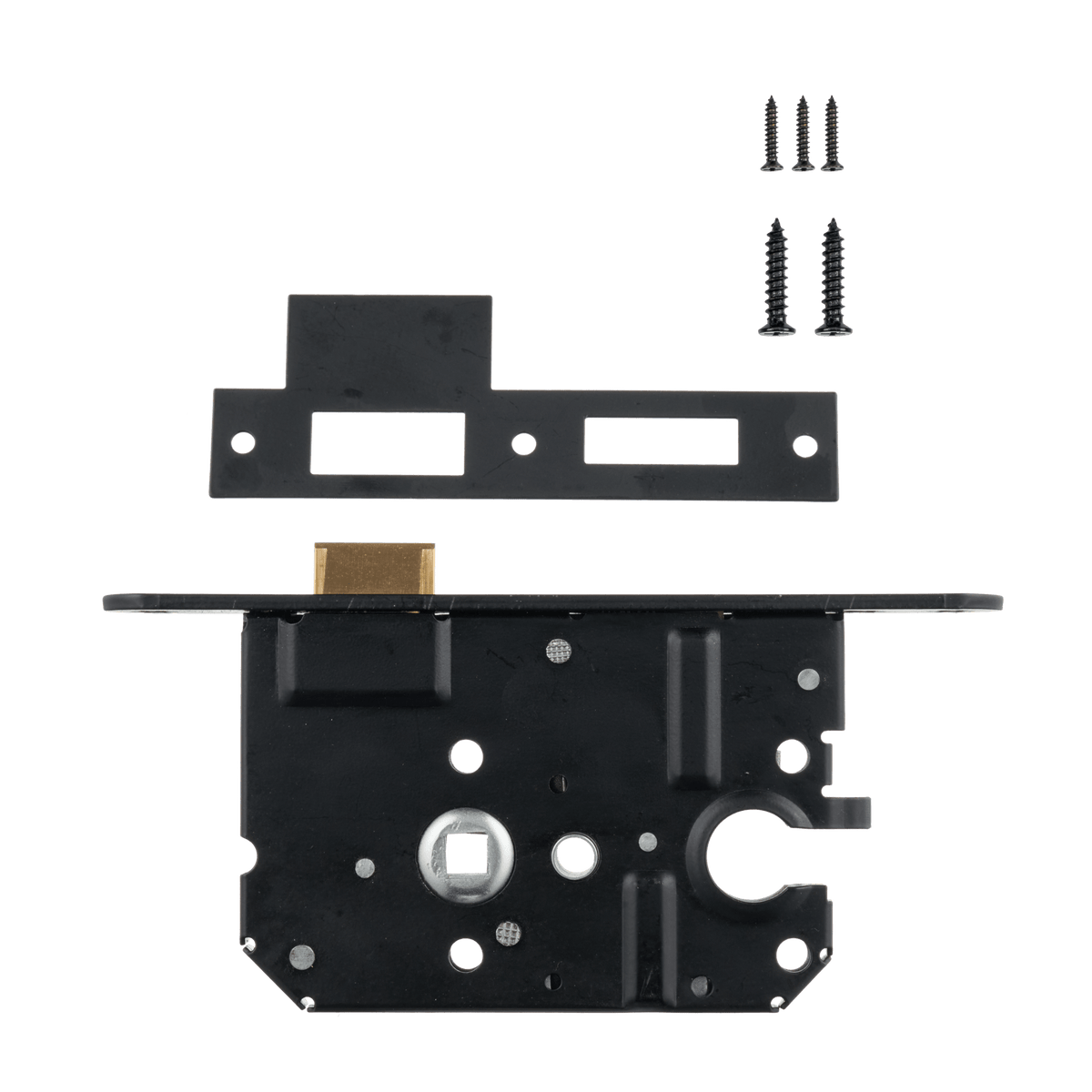 Cilinderinsteekslot zwart PC 55 mm met bevestigingsmateriaal