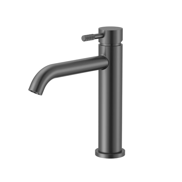 Stria Wastafelmengkraan | Hendel met Verfijnde Ribbelstructuur | Gunmetal PVD