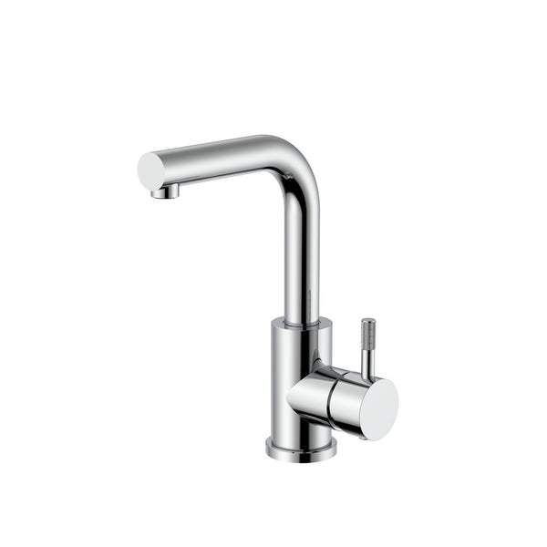 Grifo monomando de fregadero de cocina Stria | Caño recto | Maneta giratoria | Cromo