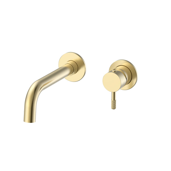 Stria Finish Set Basin Mixer | Concealed | Refined Ribbed Handle | Brushed Gold