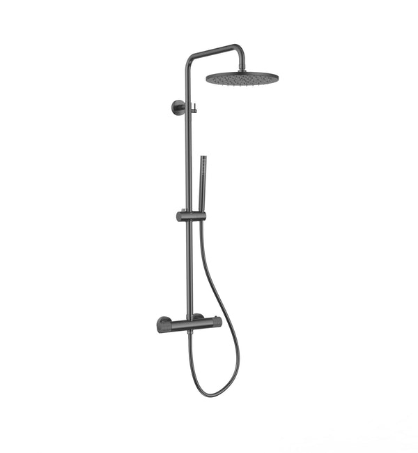 Stria Rain Shower Set Ø30cm | Thermostatic | Exposed | Gunmetal