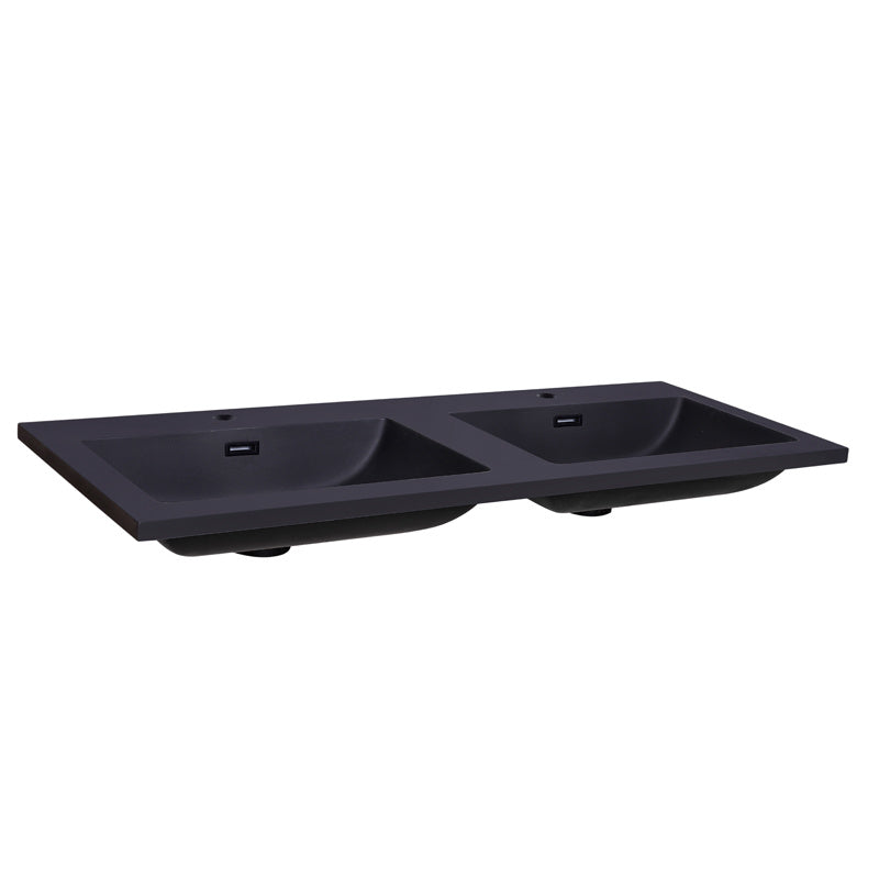 Wastafel Quartz Classic 120 cm Dubbelbak met 2 kraangaten - WDtegels