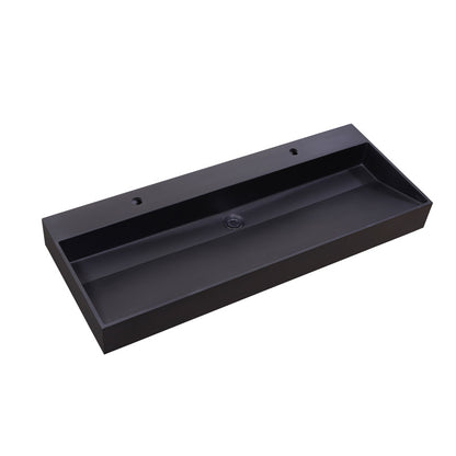 Lavabo de un seno Quartz Trend de 120 cm con 2 orificios para grifería