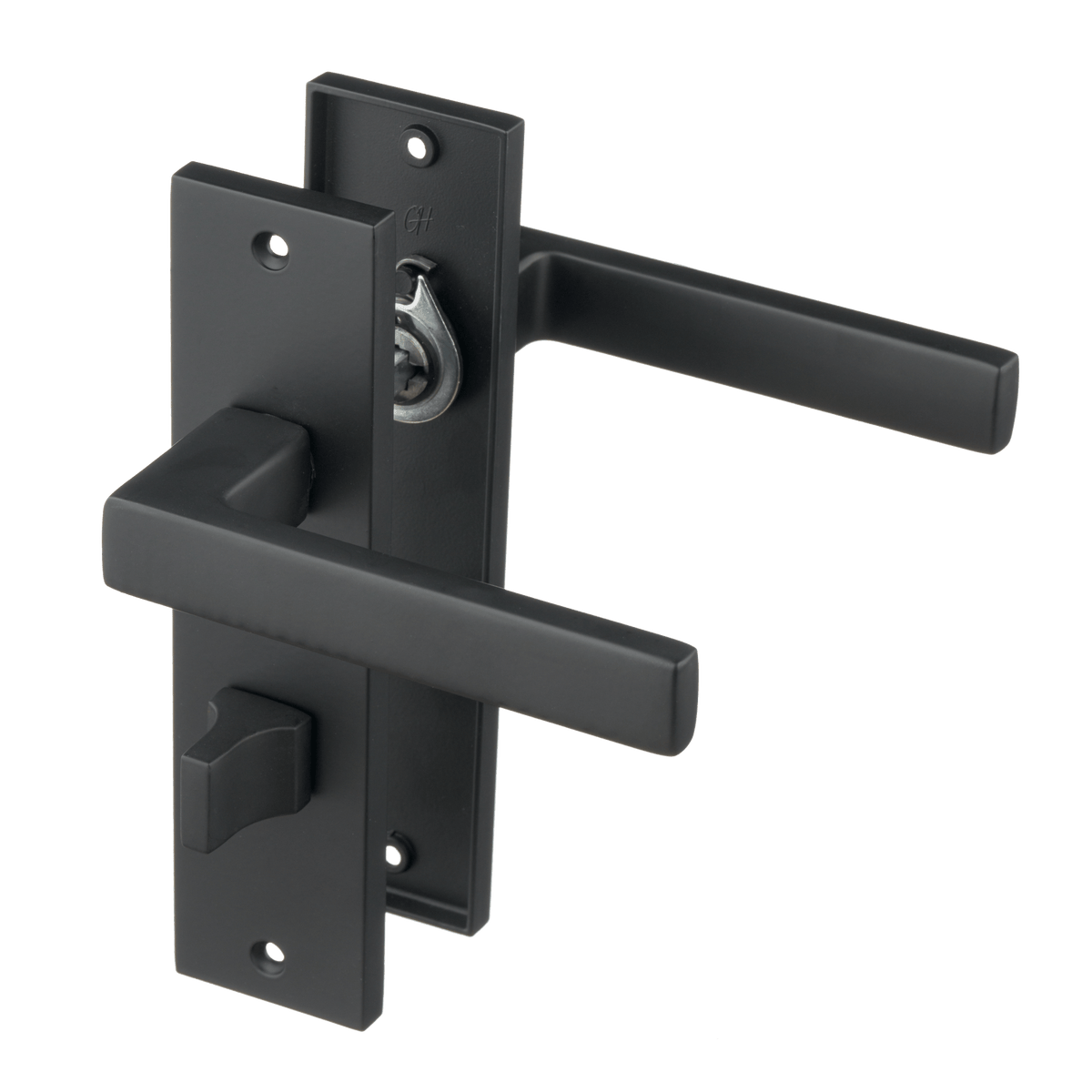 Deurklink Ravello in zwart met WC-sluiting 63 mm