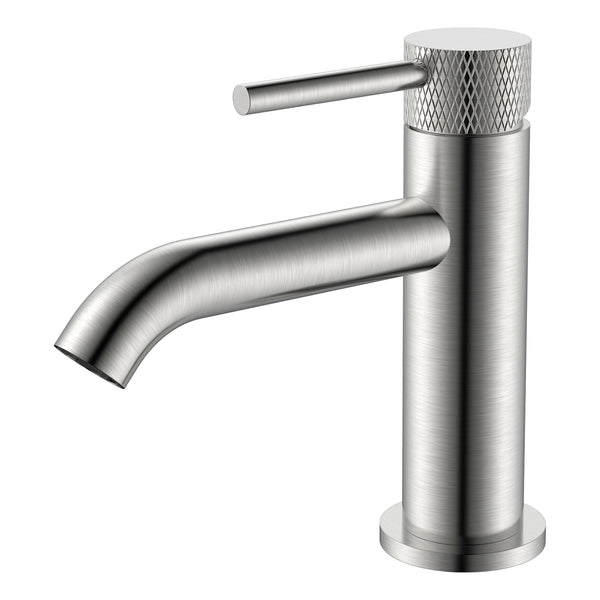 Ribbd fonteinkraan 1/2" geborsteld staal