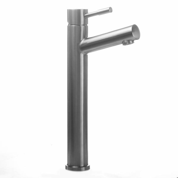 Grifo monomando para lavabo redondo de acero inoxidable 350