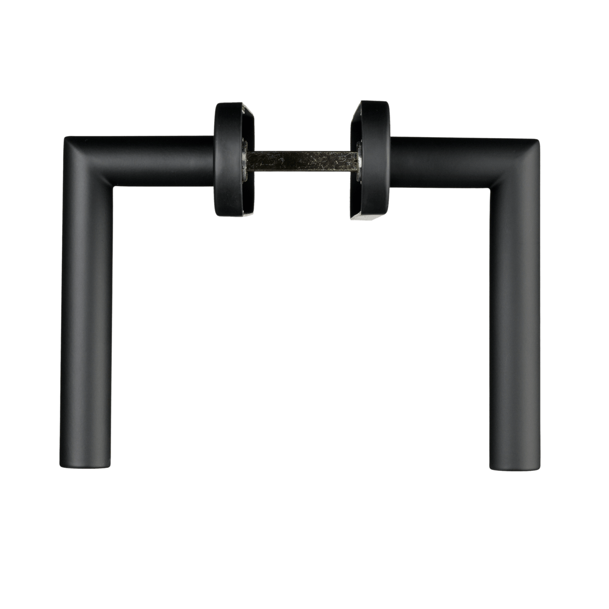 Deurklink Belluno in zwart met sleutelgat 56 mm