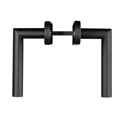 Deurklink Belluno in zwart met sleutelgat 56 mm