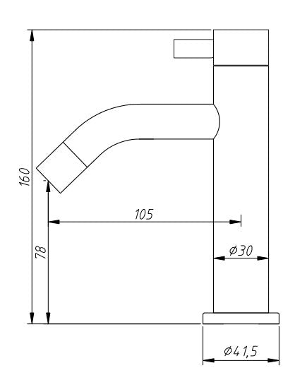 Grifo de fuente bajo 16 cm acero inoxidable