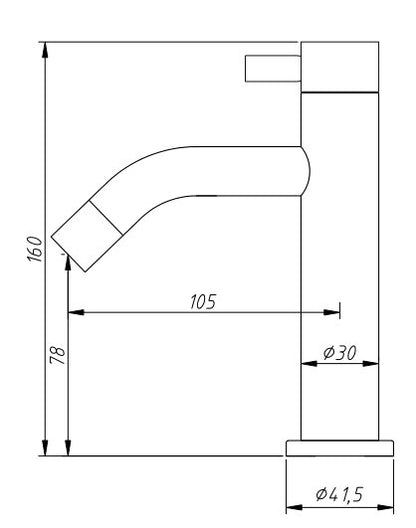 Grifo de fuente bajo 16 cm acero inoxidable