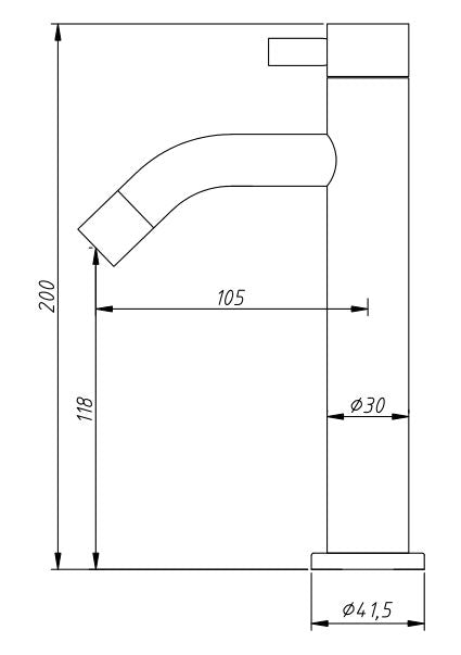 Grifo de fuente alto 20 cm acero inoxidable
