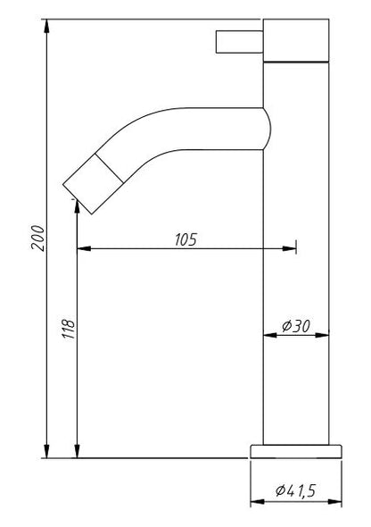 Grifo de fuente alto 20 cm acero inoxidable