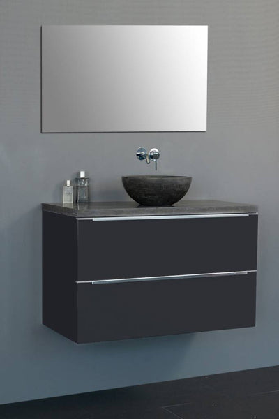 Badmeubel Senza Dynasty met ronde kom 80 Hoogglans Antraciet