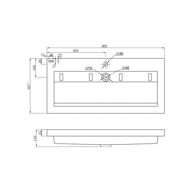 Badmeubel Wood Senza 80