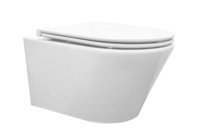 Vesta Tornado flush wandcloset rimless met nano coating met Flatline toiletzitting softclose en quick release glans wit - WDtegels