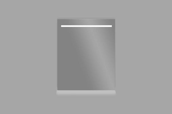 Aluminium spiegel 58x70cm met LED verlichting en onderverlichting inclusief spiegelverwarming