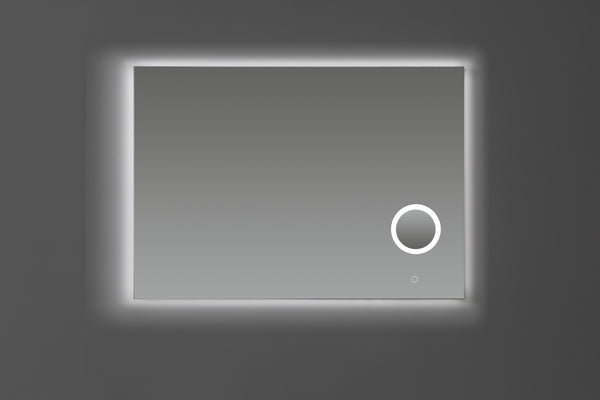 Espejo con iluminación LED y lupa de maquillaje regulable en 3 pasos de 100 cm