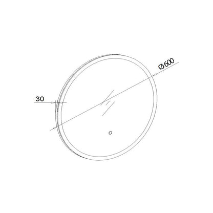 Espejo redondo de 60 cm, regulable en 3 pasos
