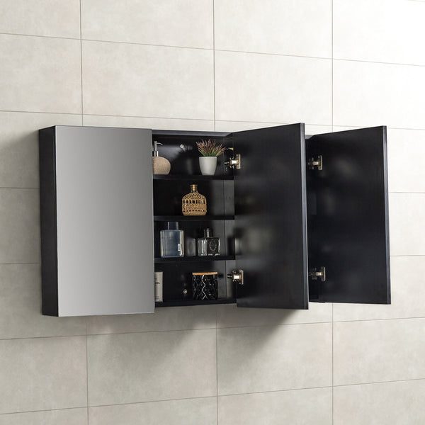 Spiegelkast Tieme mat zwart 120x70x16cm