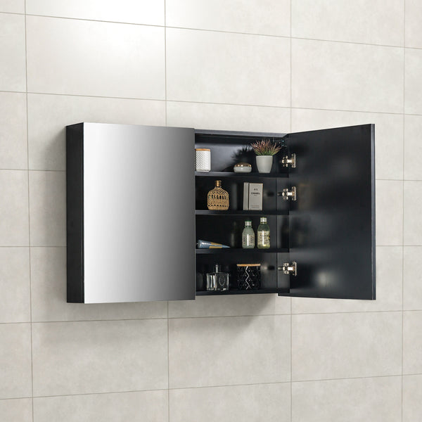 Spiegelkast Tieme 100x70x16cm mat zwart
