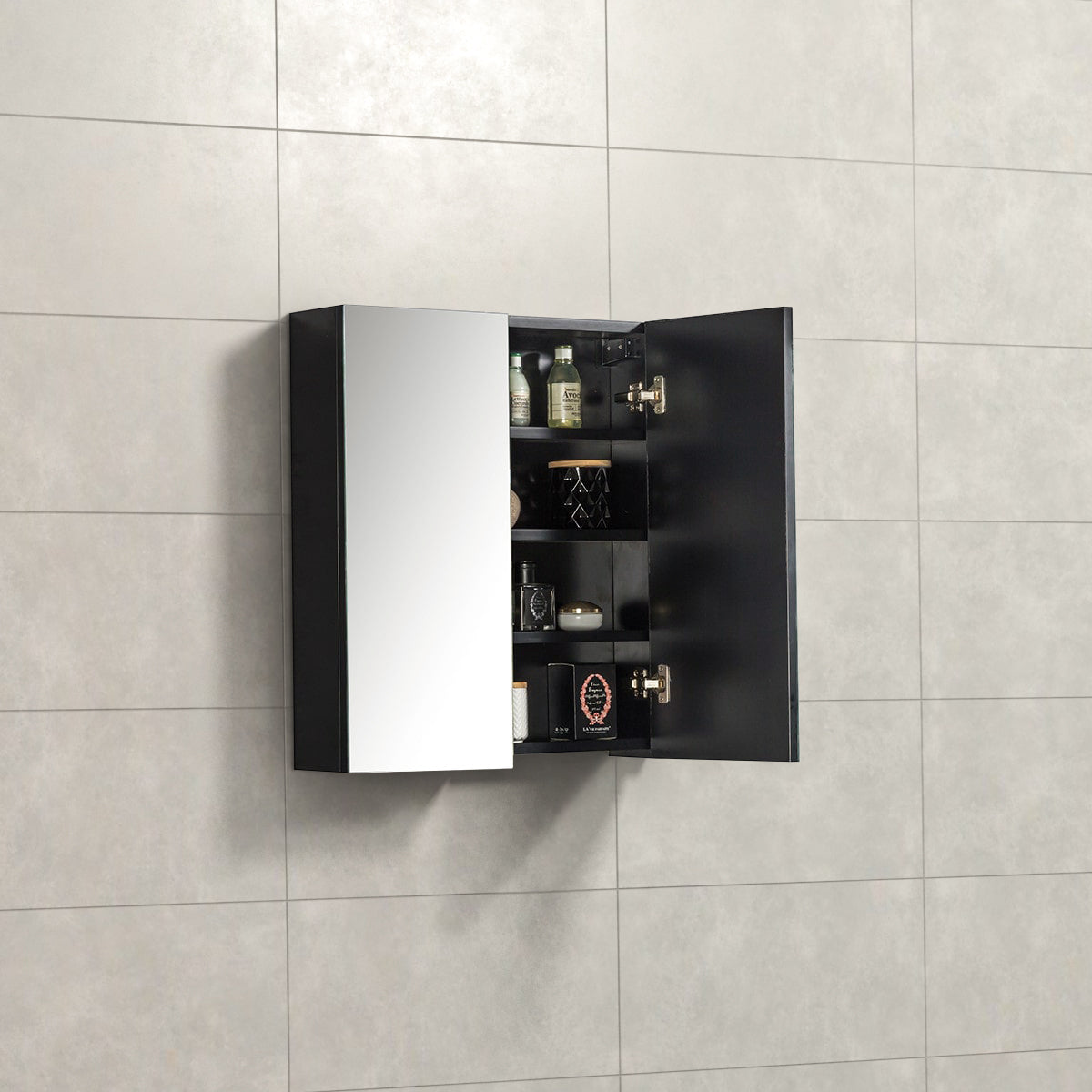 Spiegelkast Tieme mat zwart 60x70x16cm