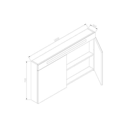Spiegelkast 120 met LED verlichting Light Wood