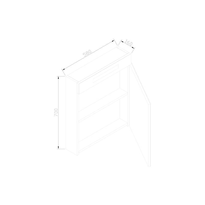 Spiegelkast 58 met LED verlichting Century Oak - WDtegels