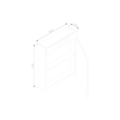 Spiegelkast 58 met LED verlichting Century Oak - WDtegels