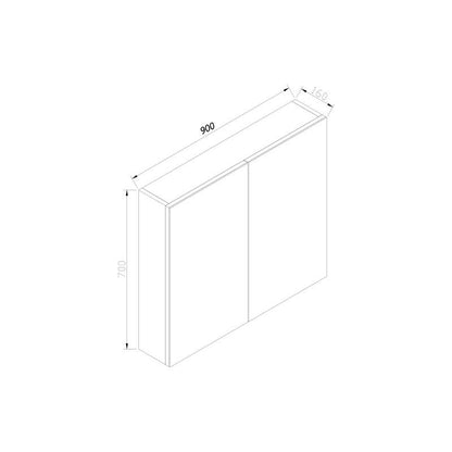 Spiegelkast zonder verlichting  90