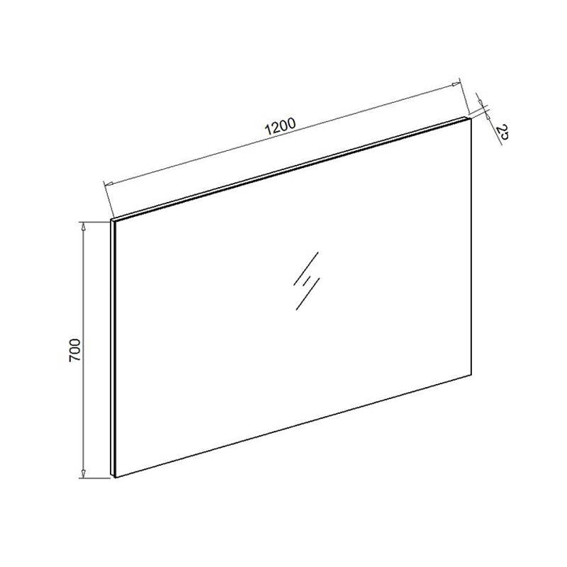 Standaard spiegel 120x70x2,5cm - WDtegels