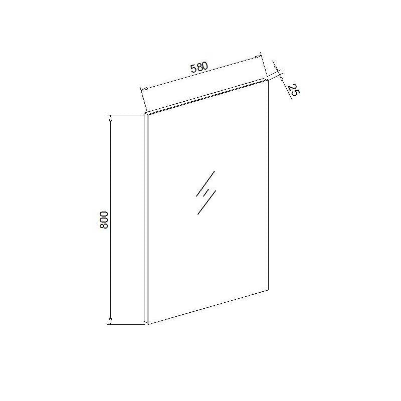 Standaard spiegel 58x80x2,5cm met spiegelverwarming - WDtegels