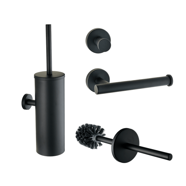 Stanio - Toiletset Mat Zwart - 3-delig