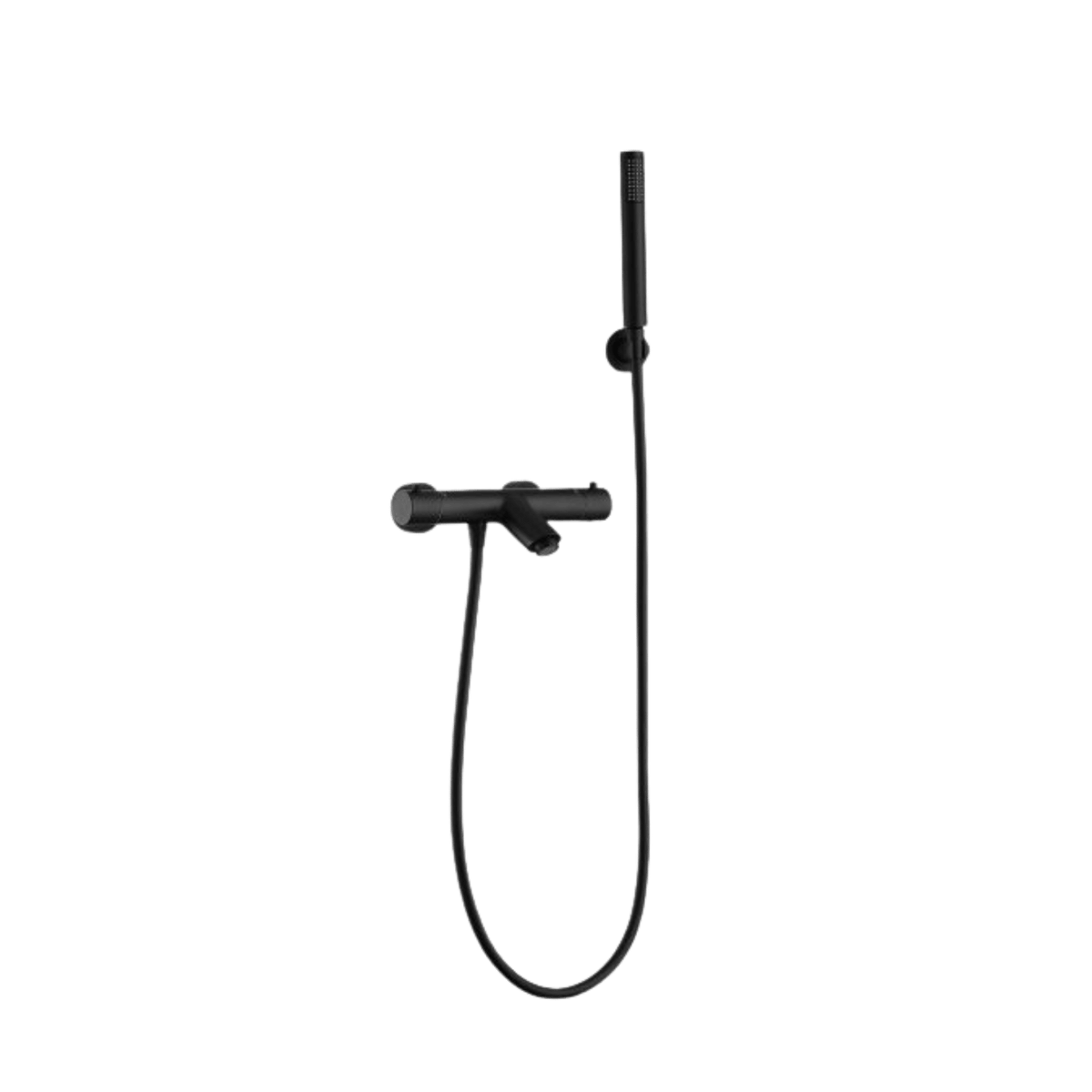 Thermostatische badkraan met handdouche Termeo in zwart