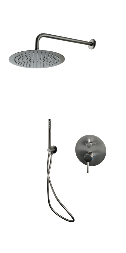 Inbouw regendoucheset Terni in gun metal