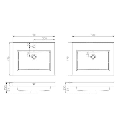 Bathroom furniture set Trendline 60 High Gloss Anthracite