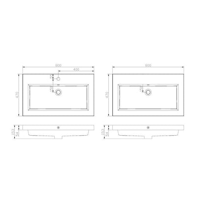 Badmeubel Senza Trend 80 Hoogglans Wit