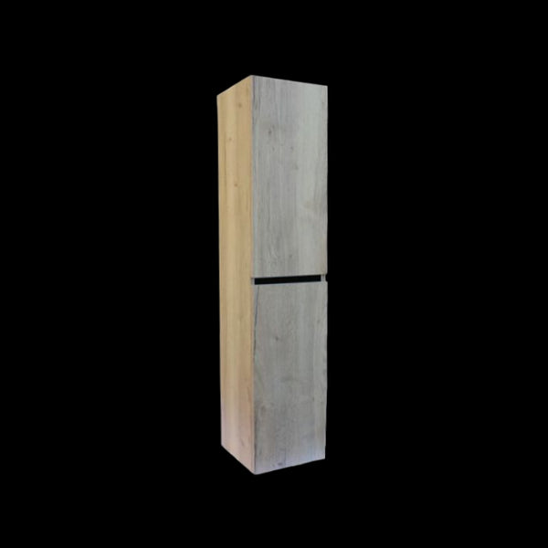 Kolomkast Trendline 160x35x35cm Natural Oak met greeplijst mat zwart