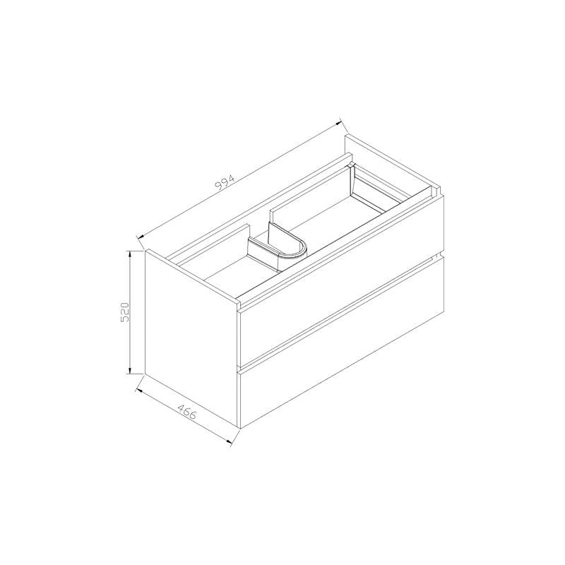 Badmeubelset Trendline 100 Light Wood - WDtegels
