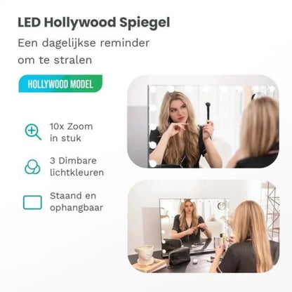 Hollywood Spiegel - 80x60cm - Wit