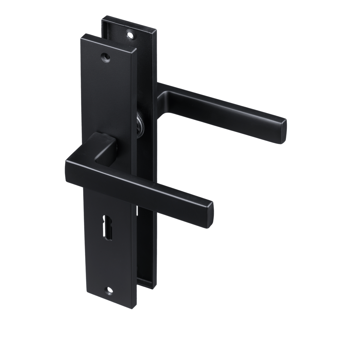 Deurklink Veneto in zwart met sleutelgat 56 mm