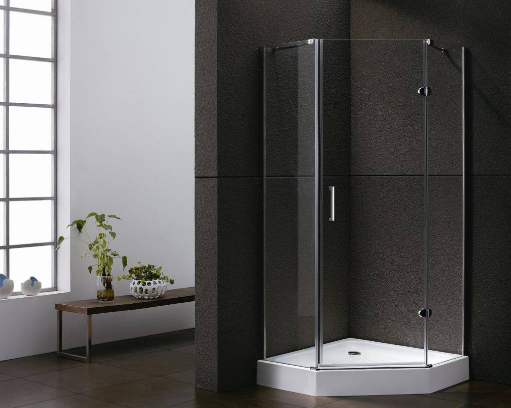 Vijfhoek cabine met 1 deur 100 - WDtegels
