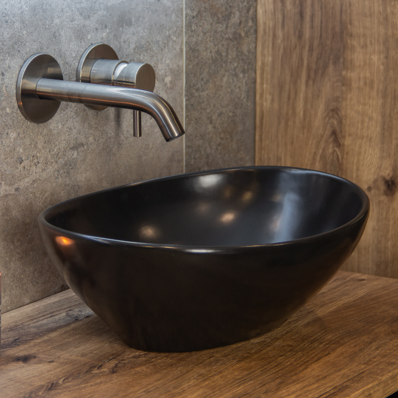 Lavabo de cerámica Vienna negro mate