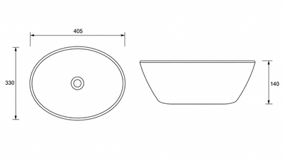 Ceramic washbasin Vienna | 50x35x14cm | Matt white