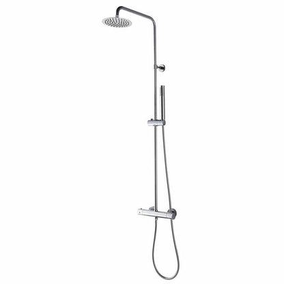 Wiesbaden Caral-Eco douche-opbouwset + thermostaatkraan chroom - WDtegels