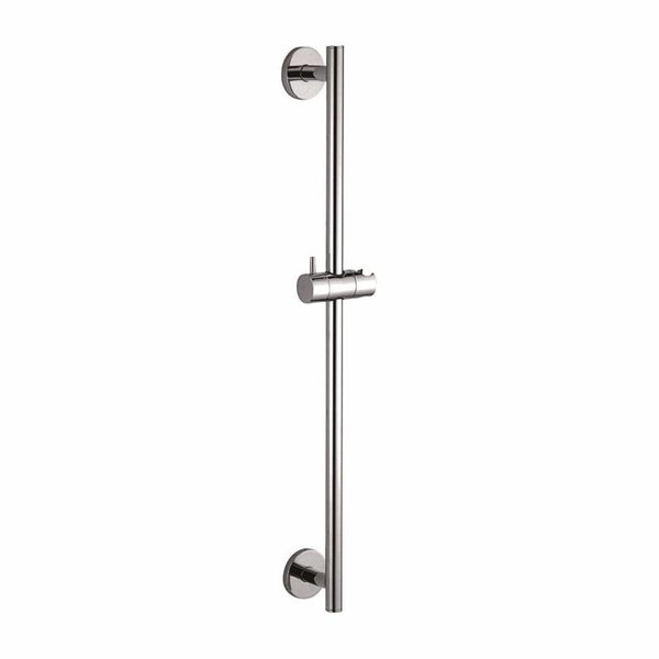 Wiesbaden chroom messing glijstang+glijstuk rond | 65cm