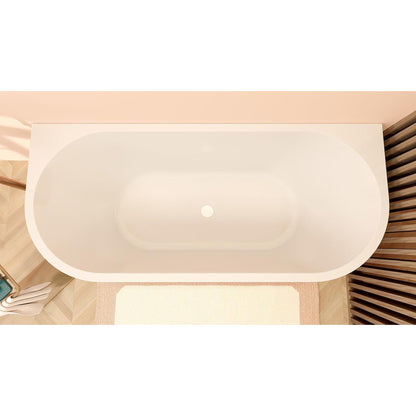 Wiesbaden Zenn semi-detached bath 180 x 80 cm acrylic matt white with waste gloss white