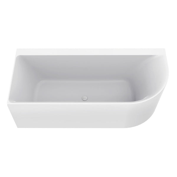 Wiesbaden Zenn hoekbad links 180 x 80 cm acryl Mat wit met waste glans wit